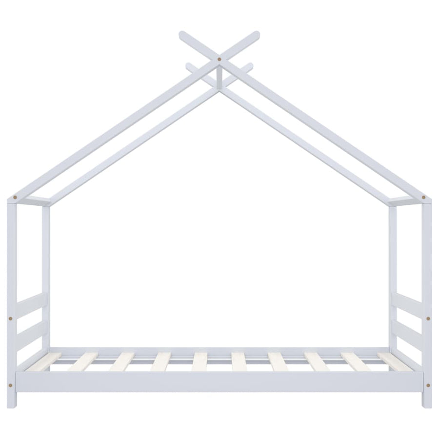 Kinderbedframe Massief Grenenhout 80 x 160 cm Wit