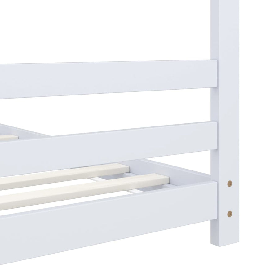 Kinderbedframe Massief Grenenhout 80 x 160 cm Wit