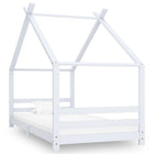 Kinderbedframe grenenhout wit 90x200 cm