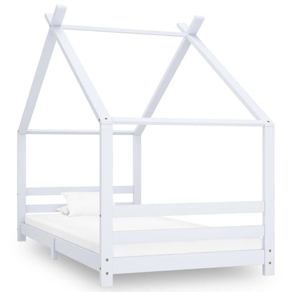 Kinderbedframe Massief Grenenhout 90 x 200 cm Wit