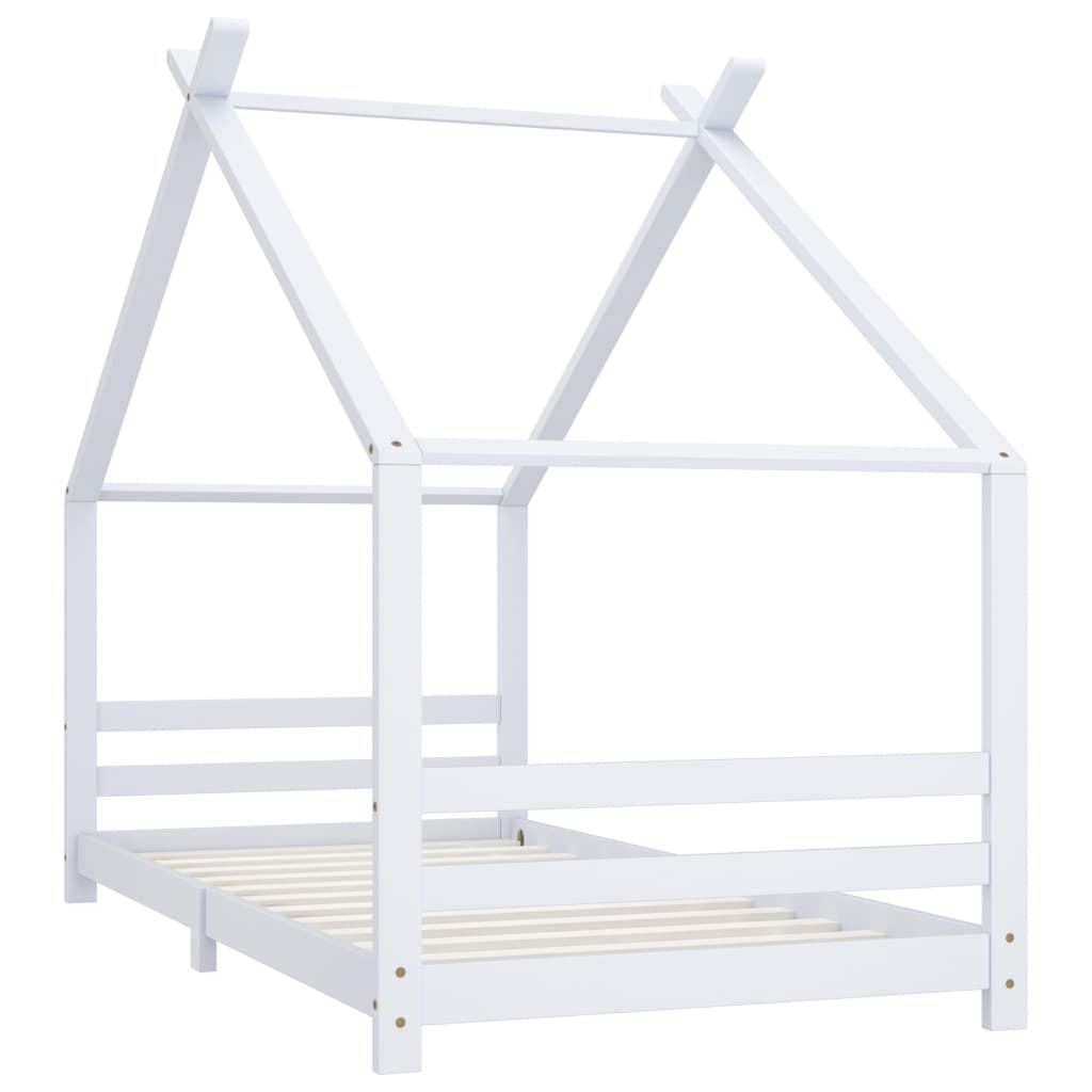 Kinderbedframe Massief Grenenhout 90 x 200 cm Wit