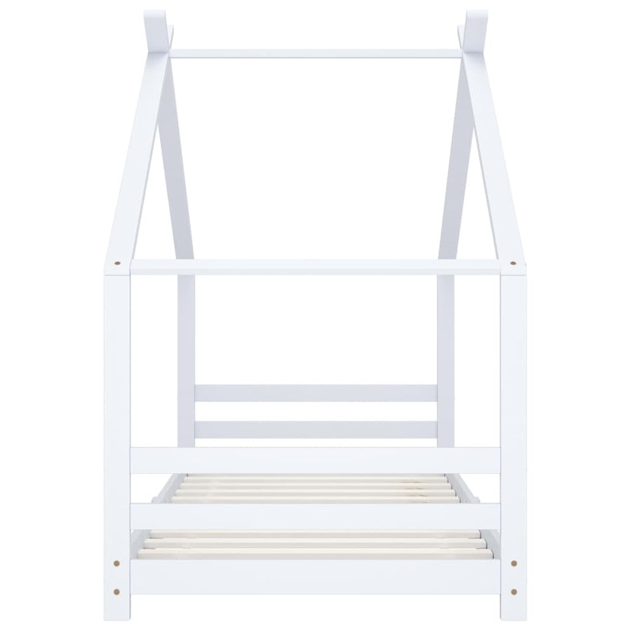 Kinderbedframe Massief Grenenhout 90 x 200 cm Wit