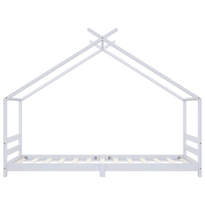 Kinderbedframe Massief Grenenhout 90 x 200 cm Wit