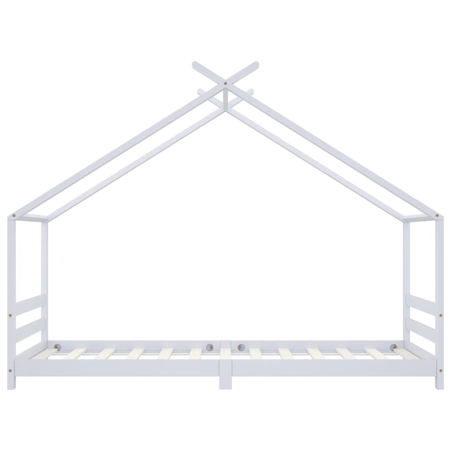 Kinderbedframe Massief Grenenhout 90 x 200 cm Wit