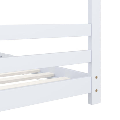 Kinderbedframe Massief Grenenhout 90 x 200 cm Wit
