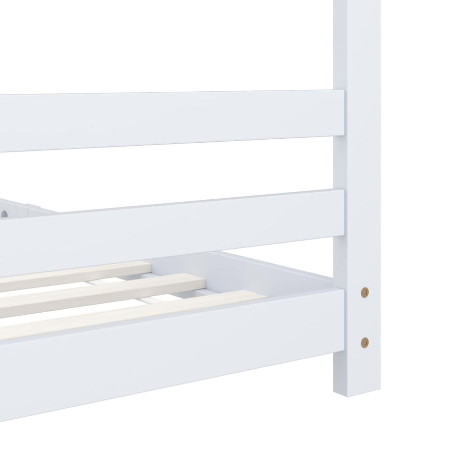 Kinderbedframe Massief Grenenhout 90 x 200 cm Wit