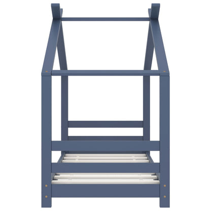 Kinderbedframe Massief Grenenhout 70 x 140 cm Grijs
