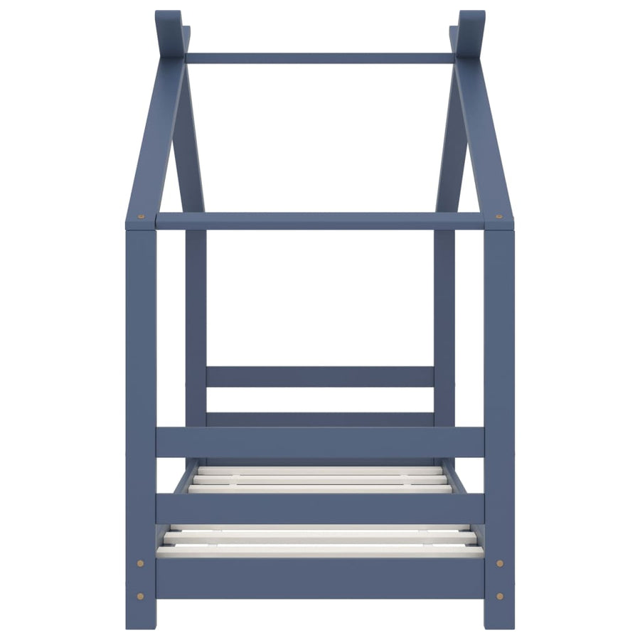 Kinderbedframe Massief Grenenhout 70 x 140 cm Grijs