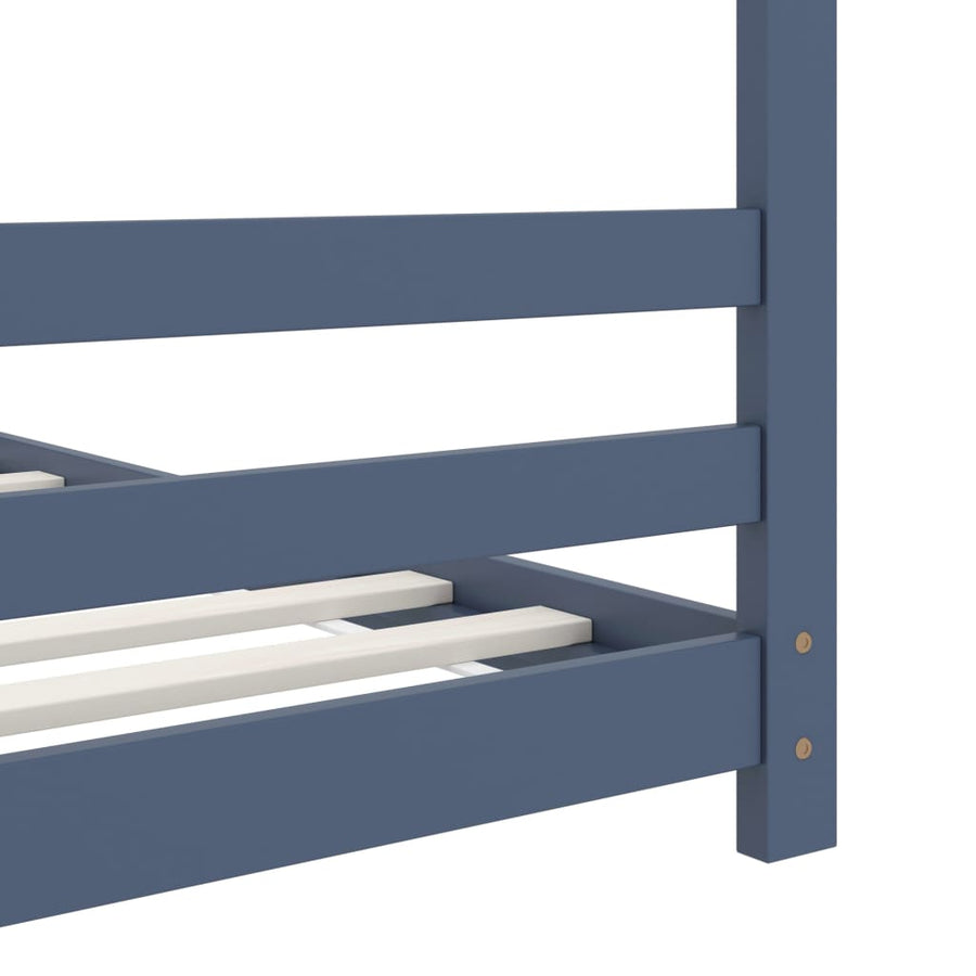 Kinderbedframe Massief Grenenhout 70 x 140 cm Grijs