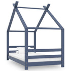 Kinderbedframe grenenhout grijs 80x160 cm