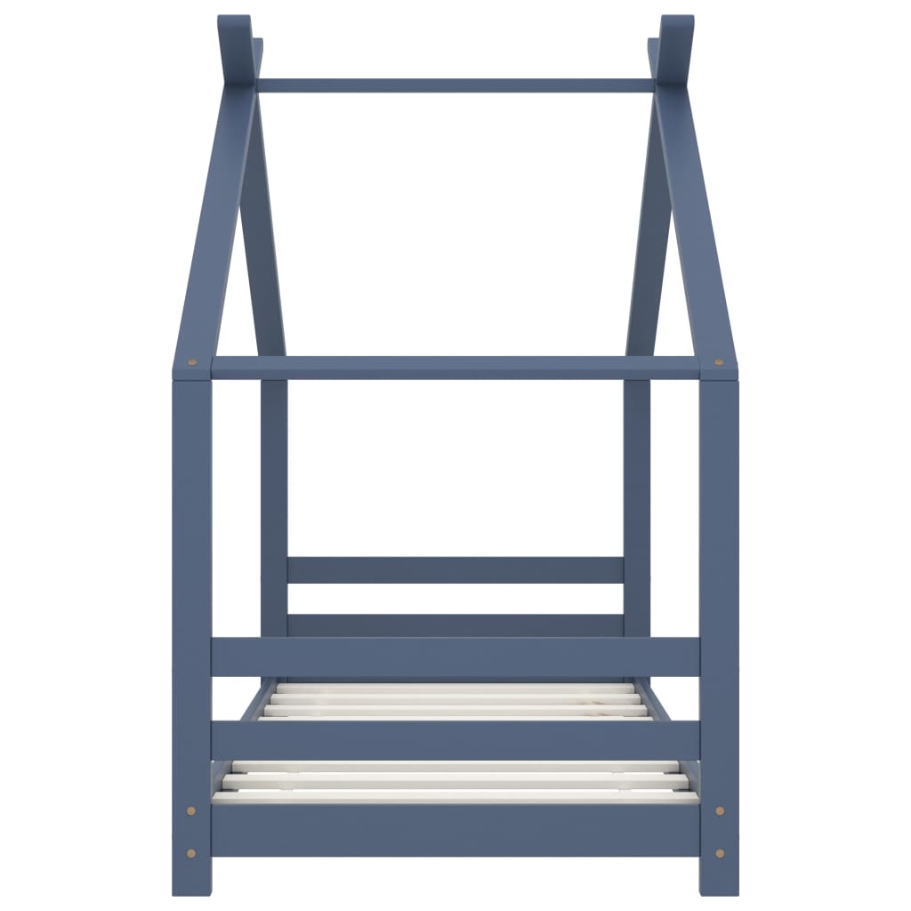 Kinderbedframe Massief Grenenhout 80 x 160 cm Grijs