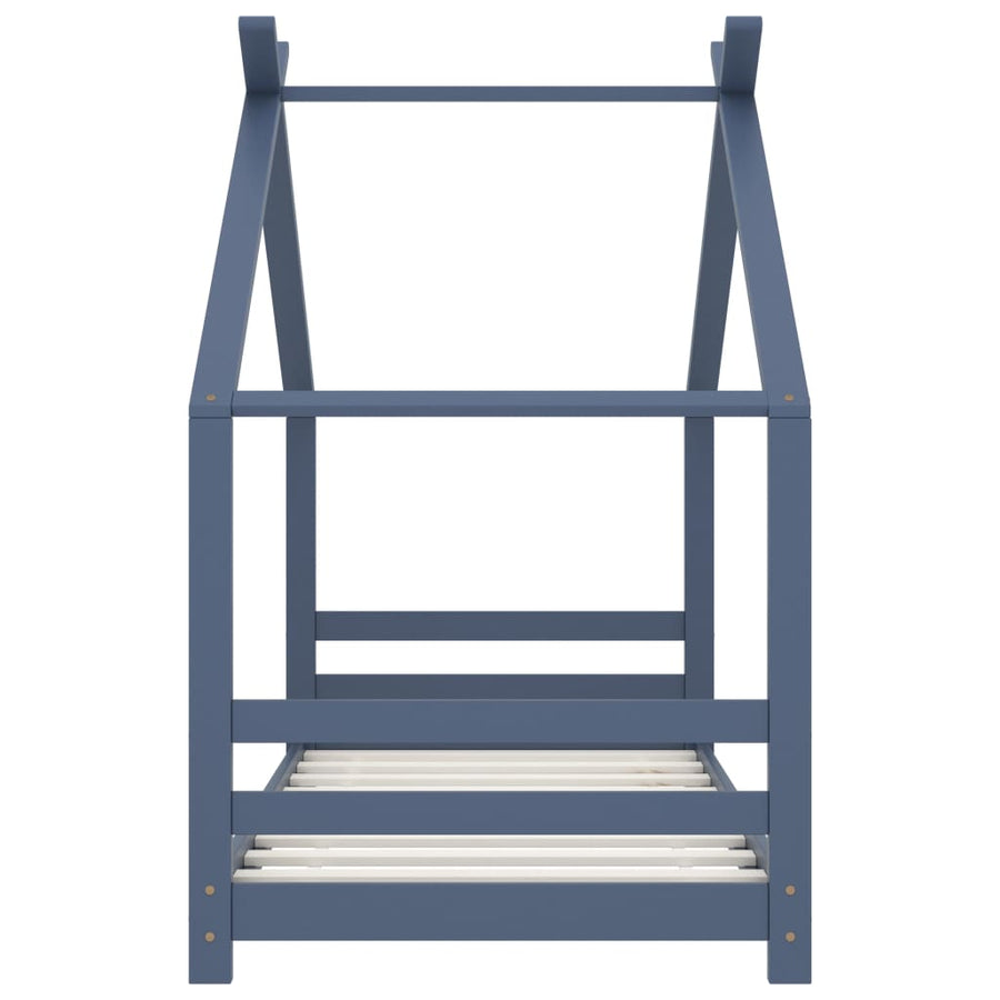 Kinderbedframe Massief Grenenhout 80 x 160 cm Grijs