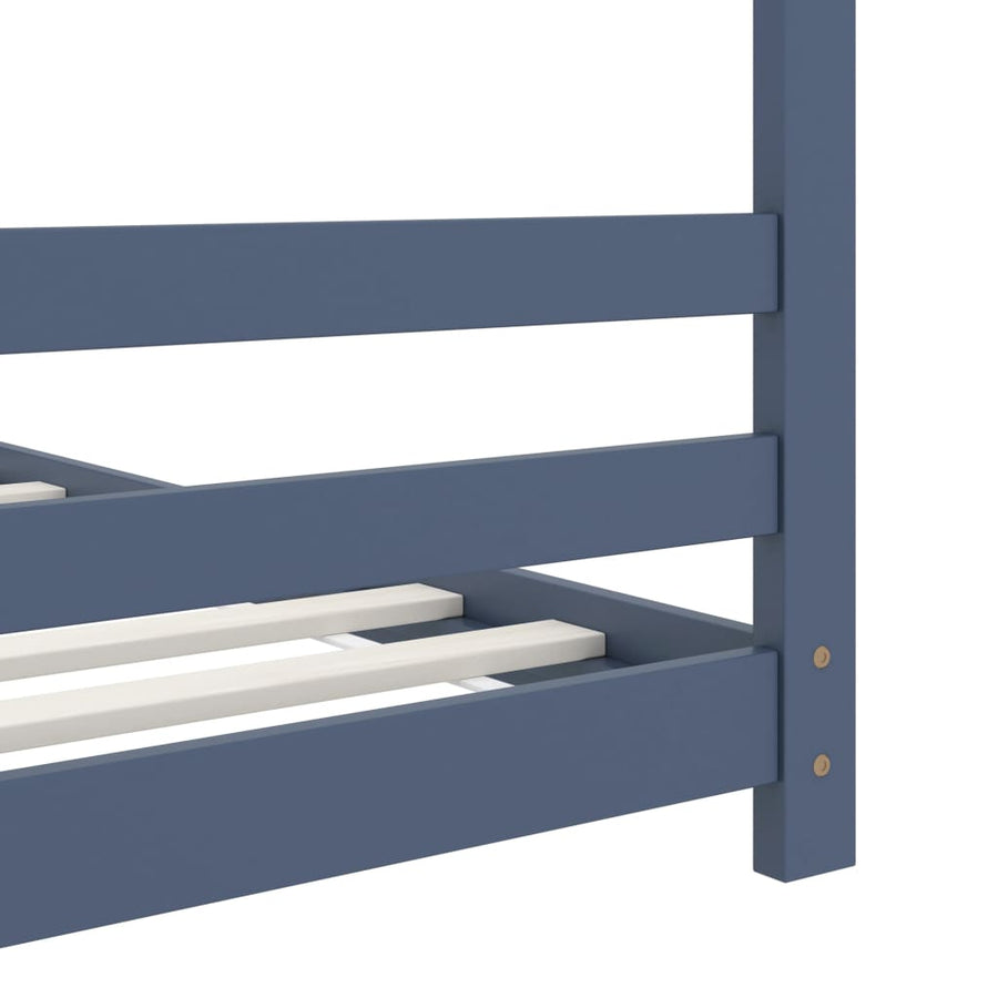 Kinderbedframe Massief Grenenhout 80 x 160 cm Grijs