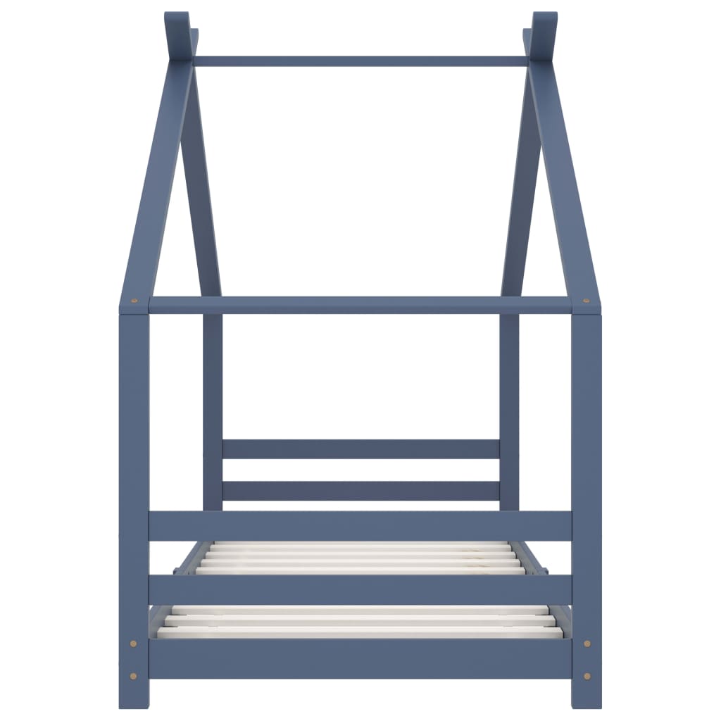 Kinderbedframe Massief Grenenhout 90 x 200 cm Grijs