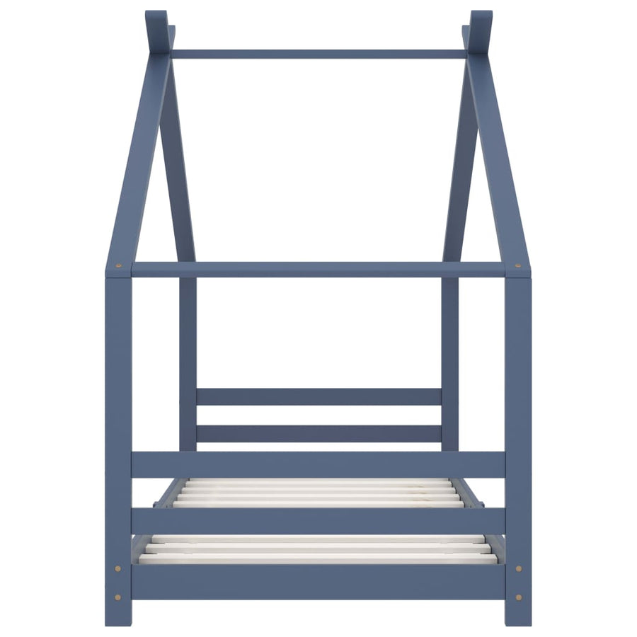 Kinderbedframe Massief Grenenhout 90 x 200 cm Grijs
