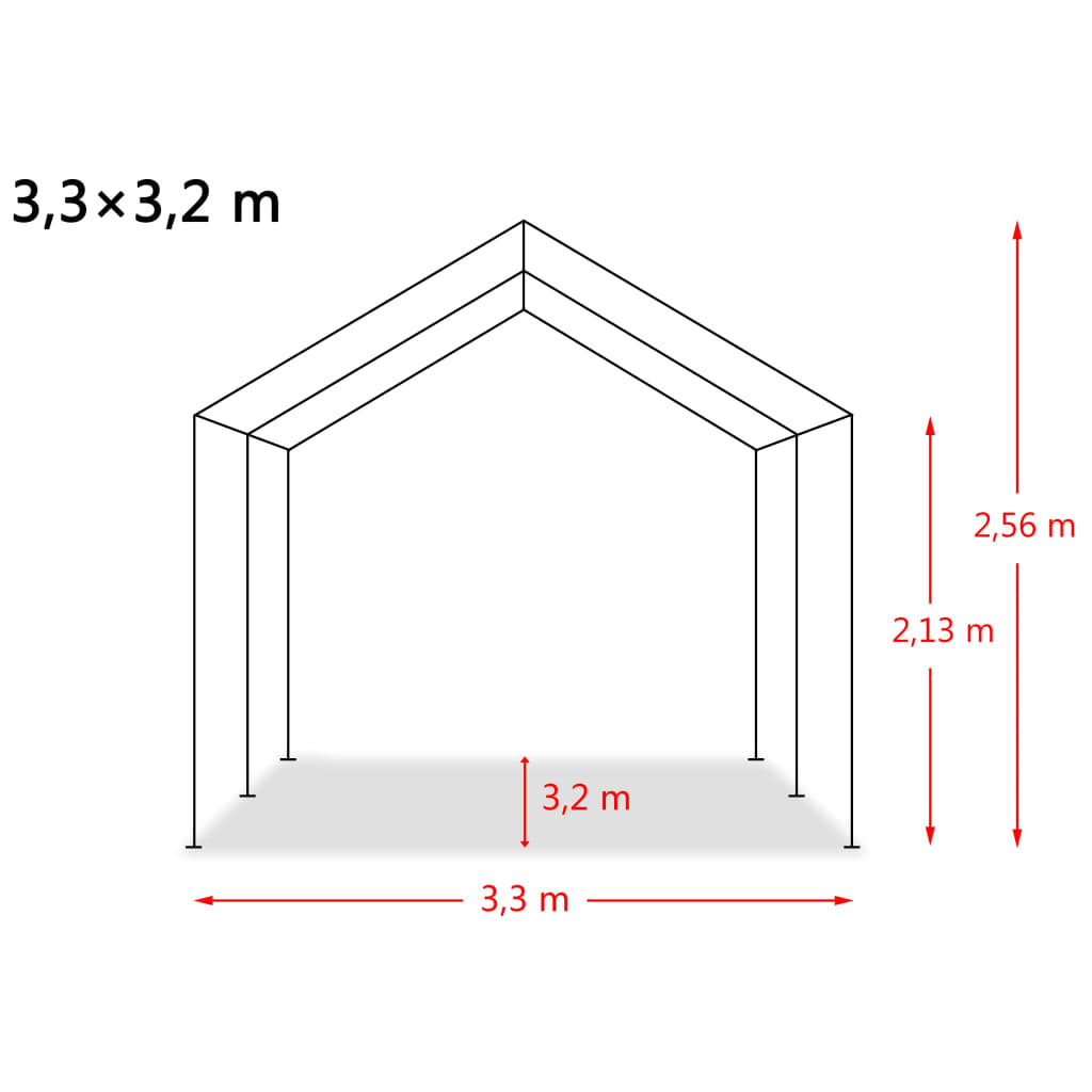 Veetent Verwijderbaar 550 G/M² 3,3X3,2 M Pvc Donkergroen 3.3 x 3.2 m