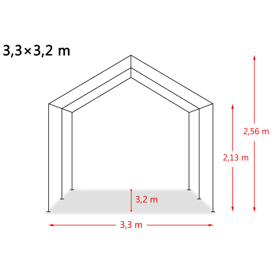 Veetent Verwijderbaar 550 G/M² 3,3X3,2 M Pvc Donkergroen 3.3 x 3.2 m
