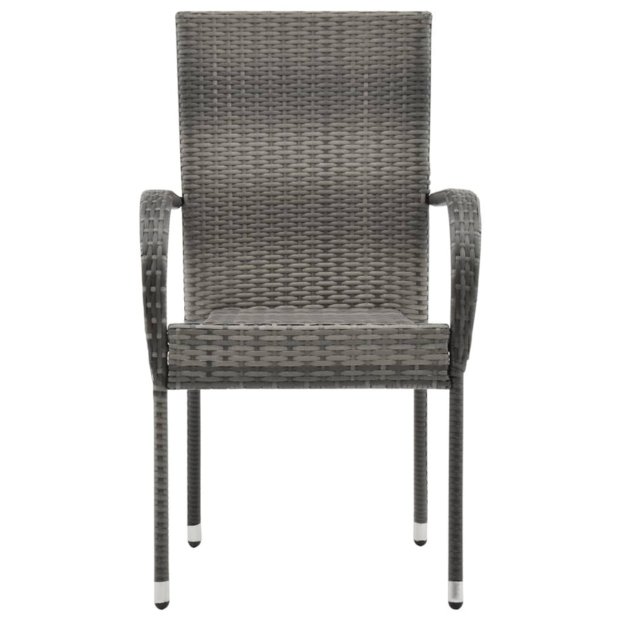 Tuinstoelen Stapelbaar Poly Rattan 6 Grijs