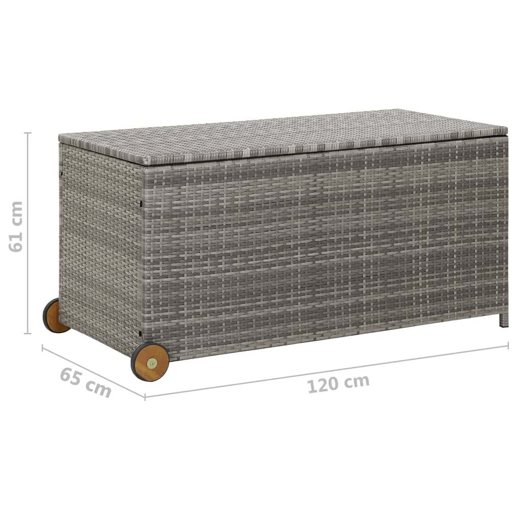 Tuinbox 120X65X61 Cm Poly Rattan Licht Grijs