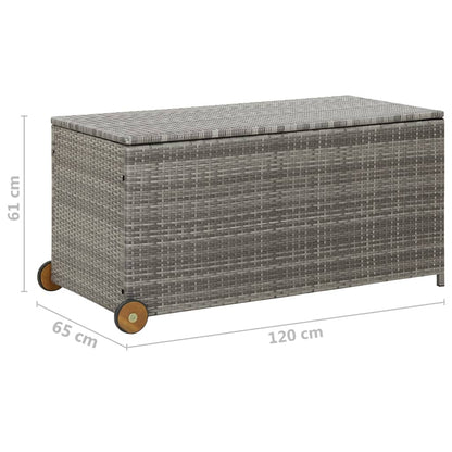 Tuinbox 120X65X61 Cm Poly Rattan Licht Grijs