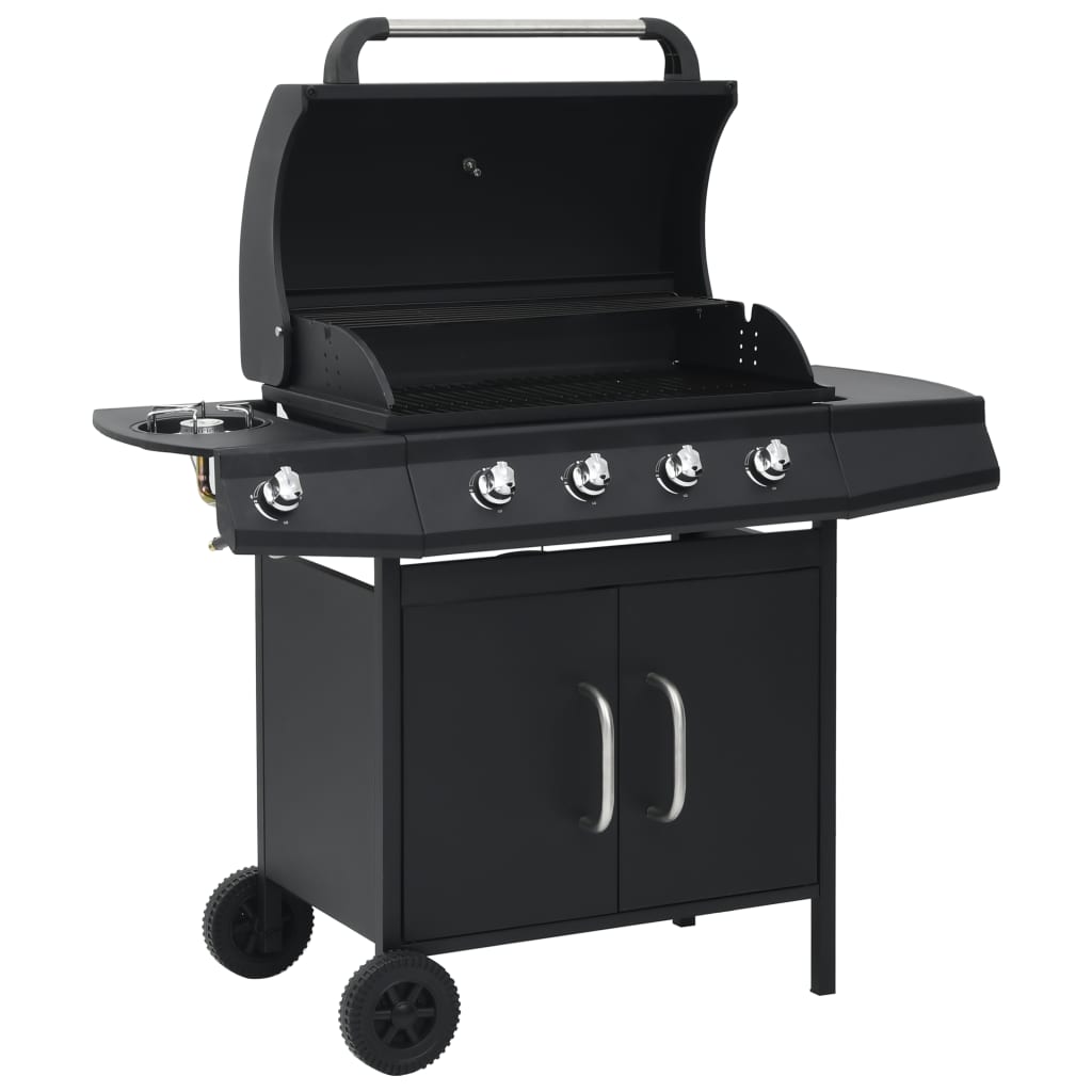 Gasbarbecue 4+1 Kookzone Staal Zwart