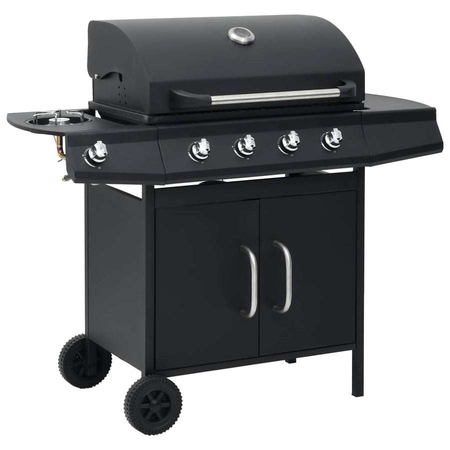 Gasbarbecue 4+1 Kookzone Staal Zwart