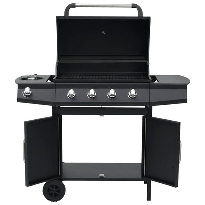 Gasbarbecue 4+1 Kookzone Staal Zwart