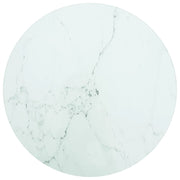 Tafelblad Ø30 cm gehard glas marmer design wit