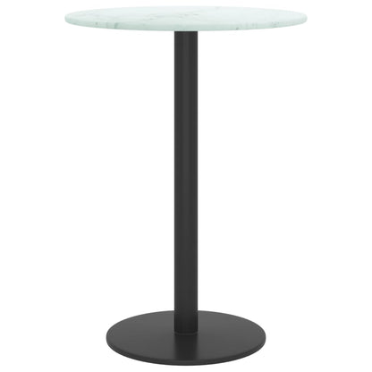 Tafelblad Ø30X0,8 Cm Gehard Glas Met Marmerontwerp Wit 1 Ø 30 cm