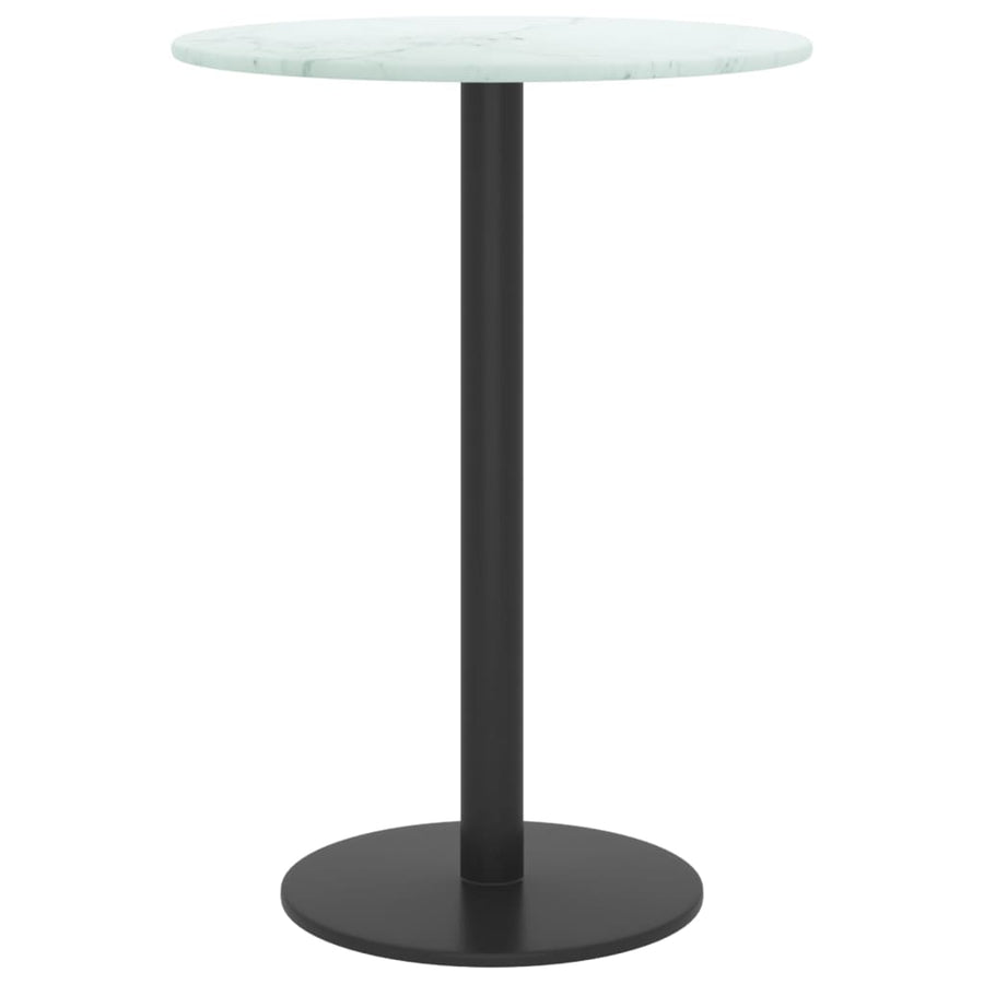 Tafelblad Ø30X0,8 Cm Gehard Glas Met Marmerontwerp Wit 1 Ø 30 cm