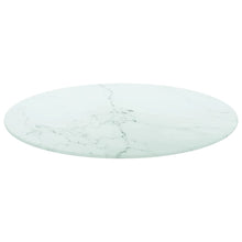Tafelblad Ø50X0,8 Cm Gehard Glas Met Marmeren Design Wit 1 Ø 50 cm