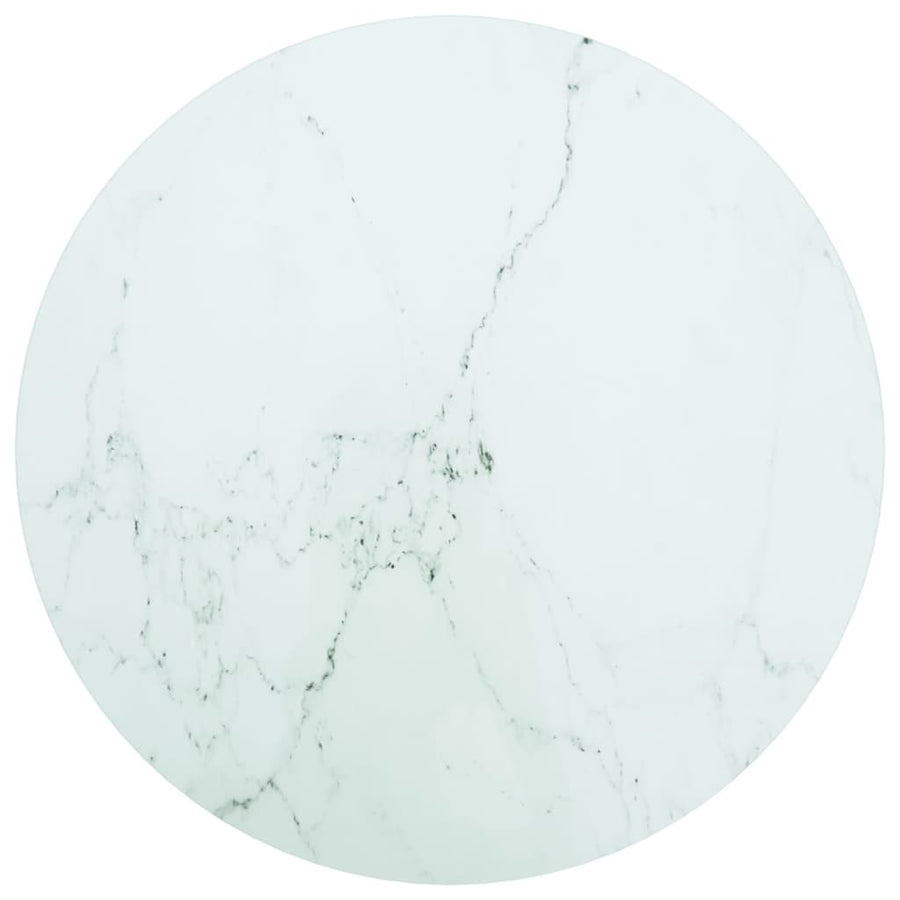 Tafelblad 70X70 Cm 6 Mm Gehard Glas Met Marmeren Design Zwart