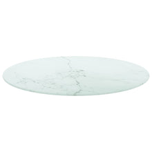 Tafelblad Ø60X0,8 Cm Gehard Glas Met Marmeren Design Wit 1 Ø 60 cm