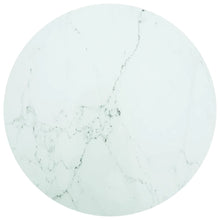 Tafelblad Ø90X1 Cm Gehard Glas Met Marmeren Design Wit Ø 90 cm