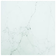 Tafelblad 30x30 cm gehard glas marmer wit