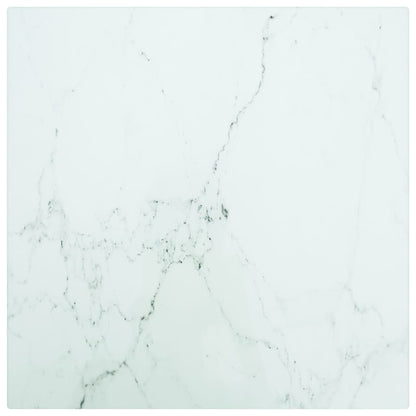 Tafelblad 70X70 Cm 6 Mm Gehard Glas Met Marmeren Design Zwart