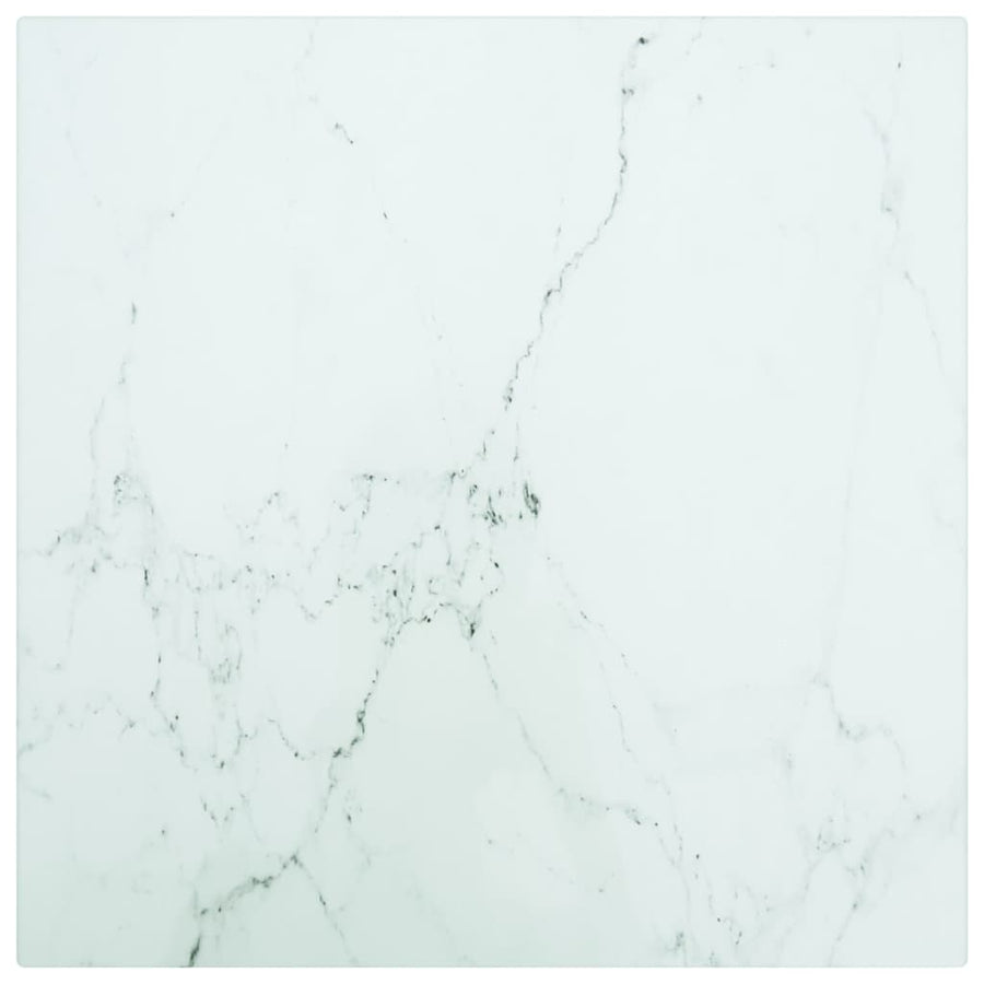 Tafelblad 70X70 Cm 6 Mm Gehard Glas Met Marmeren Design Zwart