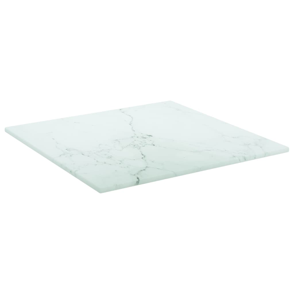 Tafelblad 30X30 Cm 6 Mm Gehard Glas Met Marmeren Design Wit 1 30 x 30 cm