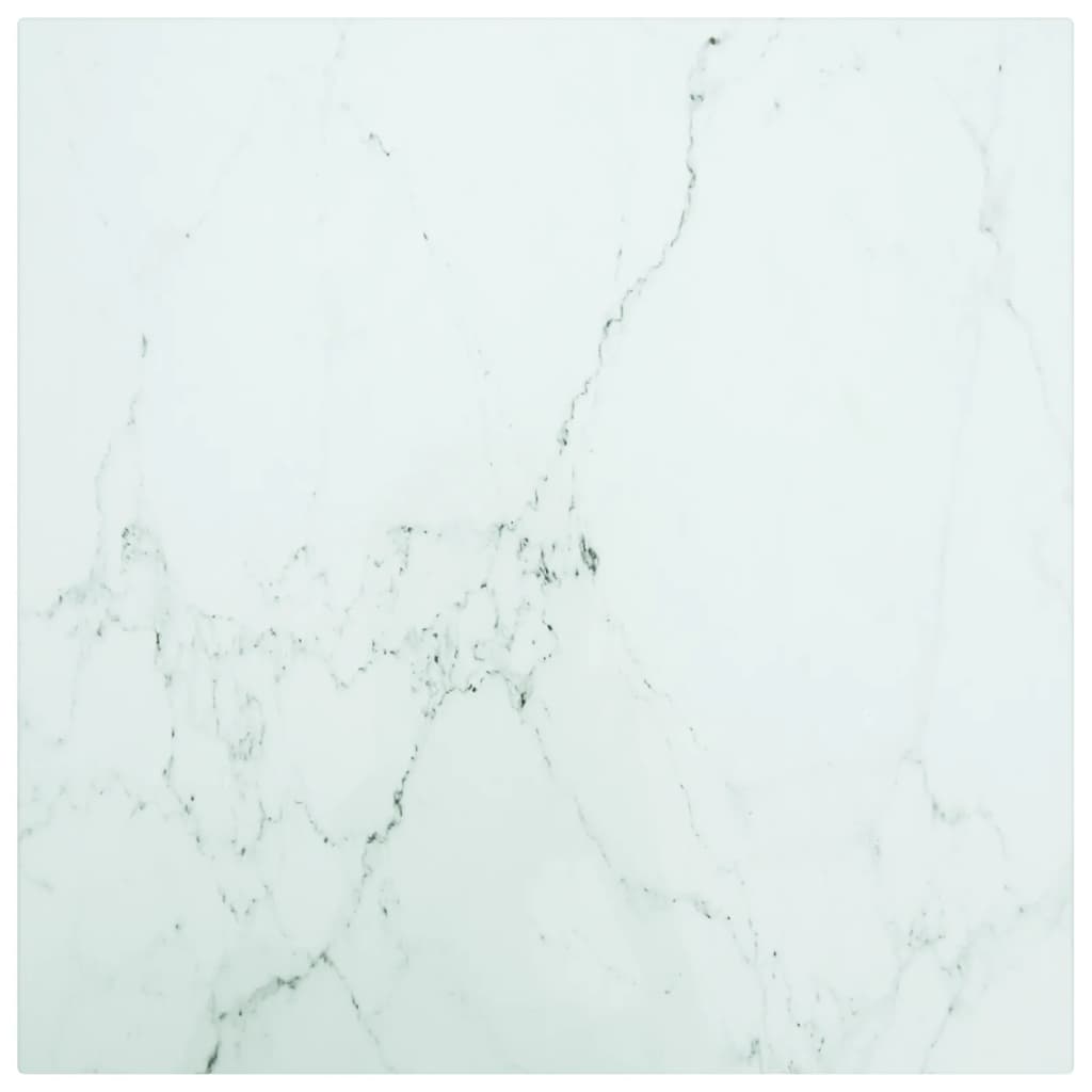 Tafelblad 70X70 Cm 6 Mm Gehard Glas Met Marmeren Design Zwart