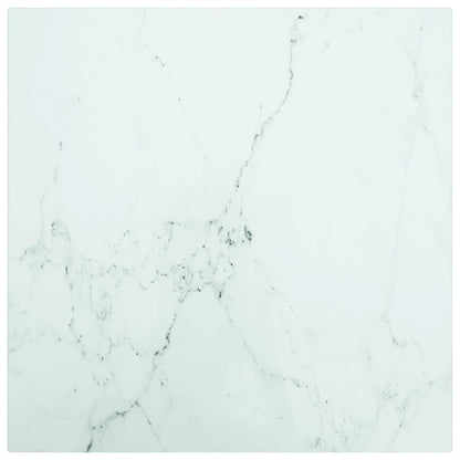 Tafelblad 70X70 Cm 6 Mm Gehard Glas Met Marmeren Design Zwart