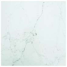 Tafelblad 6 Mm Gehard Glas Met Marmeren Design 50 x 50 cm Wit