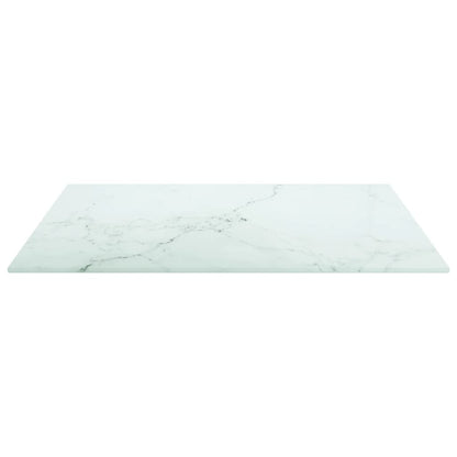 Tafelblad 6 Mm Gehard Glas Met Marmeren Design 50 x 50 cm Wit
