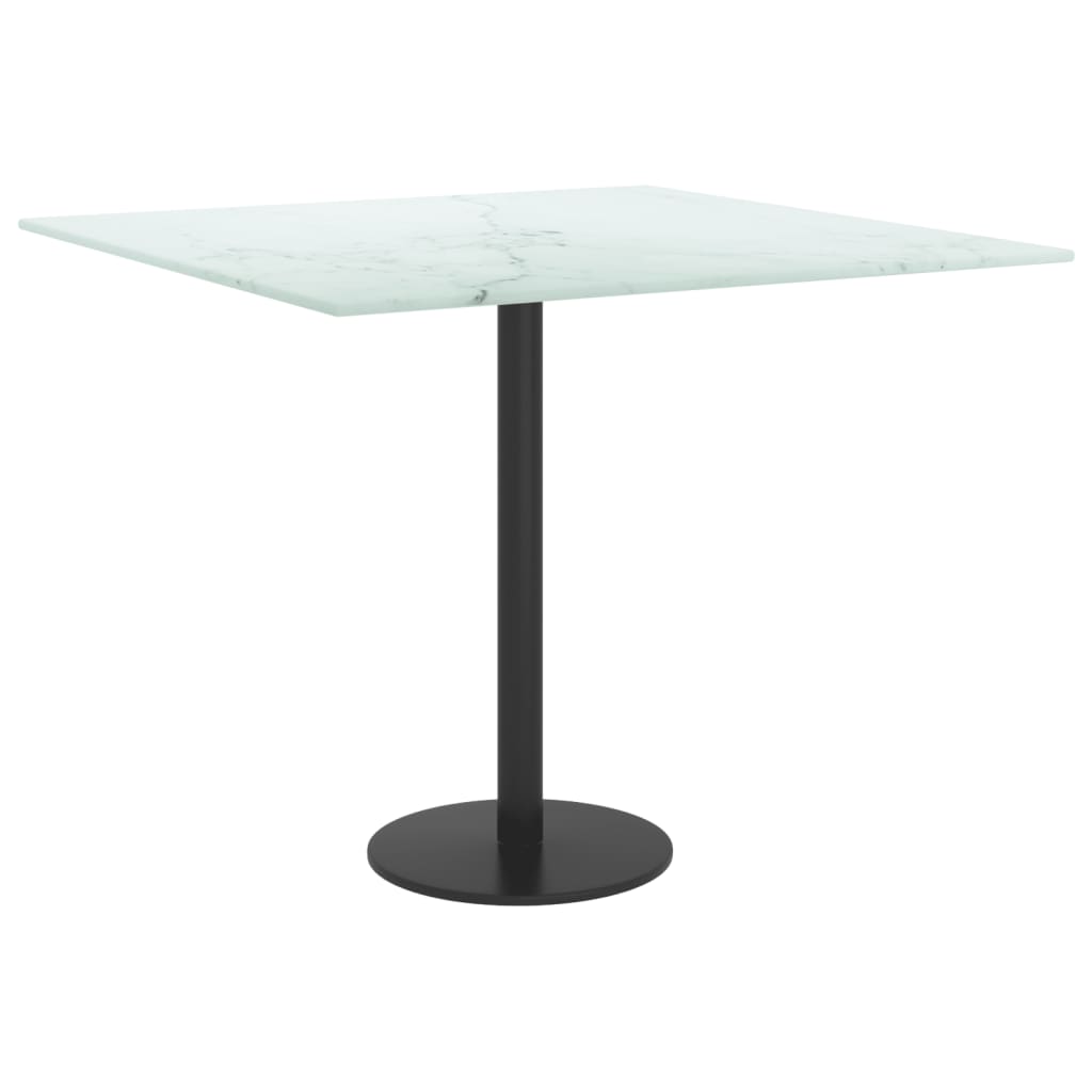 Tafelblad 6 Mm Gehard Glas Met Marmeren Design 50 x 50 cm Wit