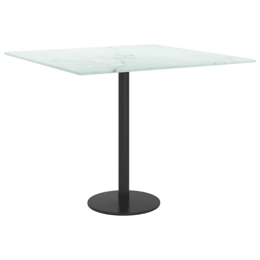 Tafelblad 6 Mm Gehard Glas Met Marmeren Design 50 x 50 cm Wit