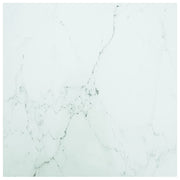 Tabletop 60x60 cm 6 mm tempered glass with marble design white