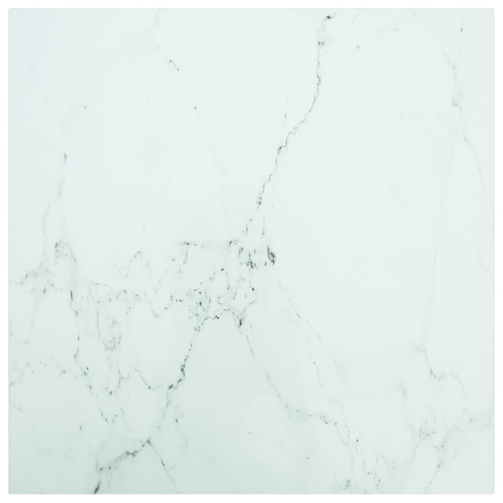 Tafelblad 70X70 Cm 6 Mm Gehard Glas Met Marmeren Design Zwart