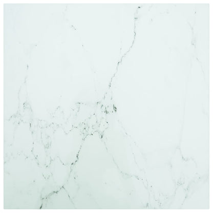Tafelblad 70X70 Cm 6 Mm Gehard Glas Met Marmeren Design Zwart
