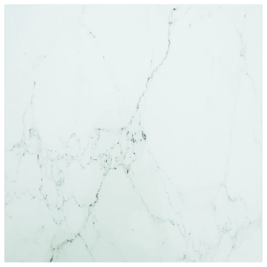 Tafelblad 70X70 Cm 6 Mm Gehard Glas Met Marmeren Design Zwart