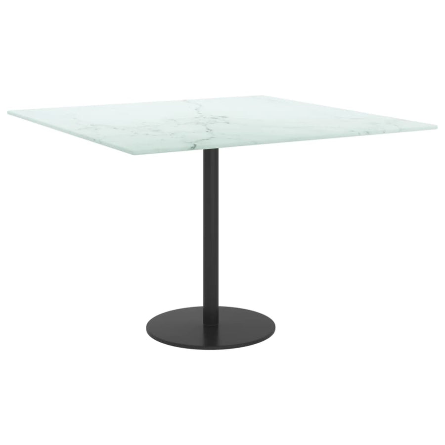 Tafelblad 60x60 cm 6 mm gehard glas met marmeren design wit 60 x 60 cm Wit