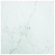 Tafelblad 70x70 cm gehard glas wit marmerdesign